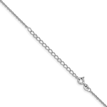Sterlingsilber Rhodiniert 1.5mm Ankerkette Kette mit 2 Zoll Verlängerung. Halskette