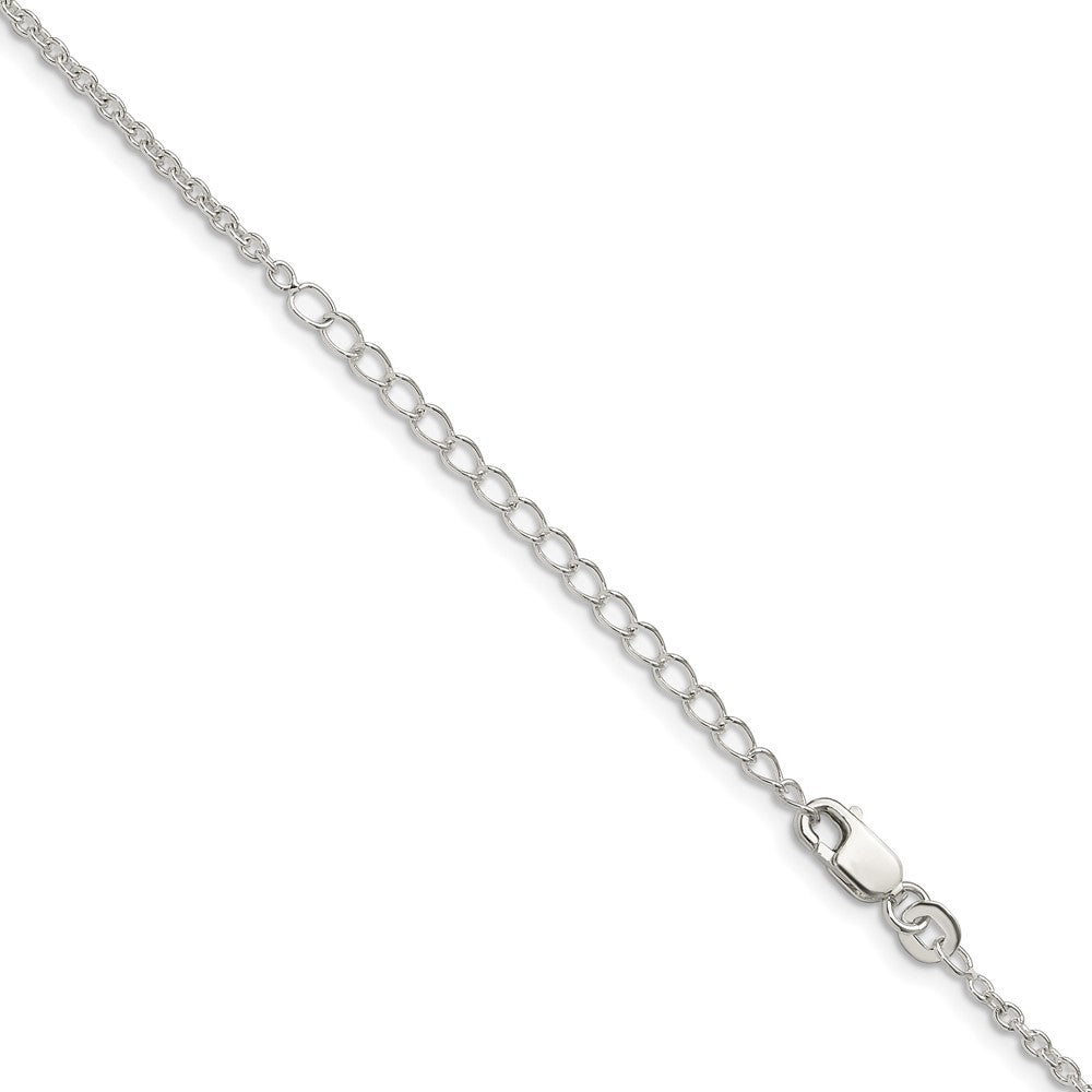 Sterlingsilber 1.95mm Ankerkette Kette mit 2 Zoll Verlängerung. Halskette