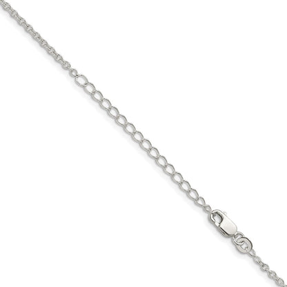 Sterlingsilber 1.95mm Ankerkette Kette mit 2 Zoll Verlängerung. Halskette