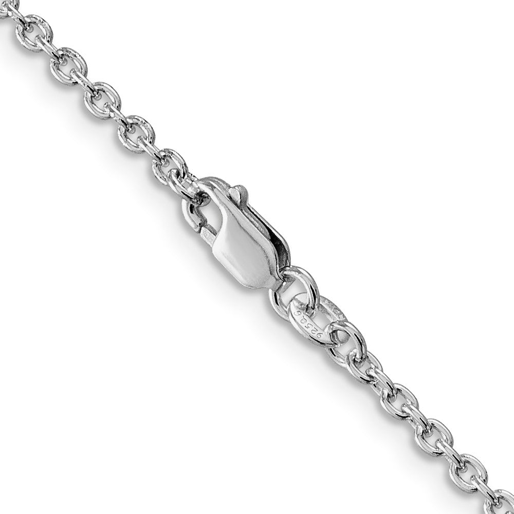 Sterlingsilber Rhodiniert 2.25mm Ankerkette Halskette