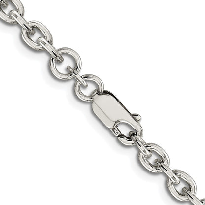 Sterlingsilber Rhodiniert 4.5mm Ankerkette Kette