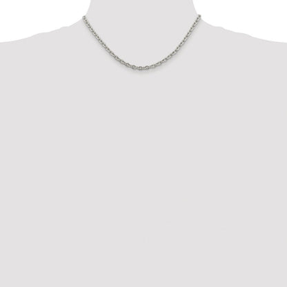 Sterlingsilber Rhodiniert 4.5mm Ankerkette Kette