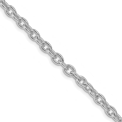 Sterlingsilber Rhodiniert 4.5mm Ankerkette Kette