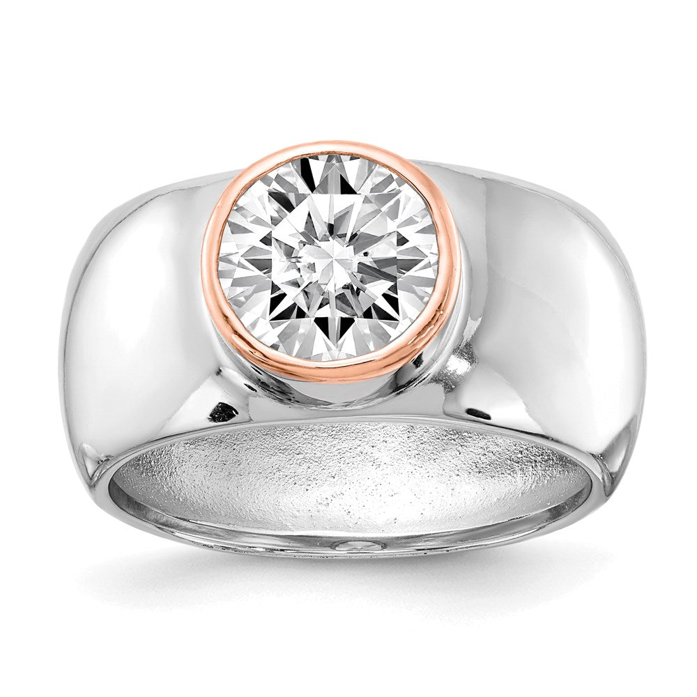 Sterlingsilber Vergoldet mit Schwarz Rhodium Zirkonia Ring