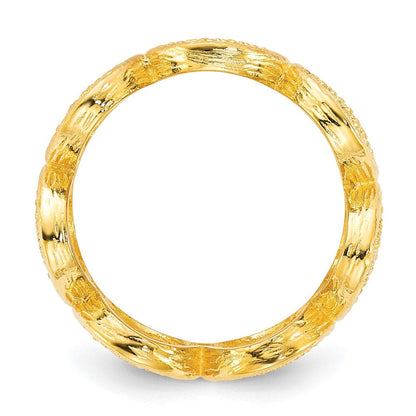 Sterlingsilber Vergoldet Zirkonia Ovals Ring