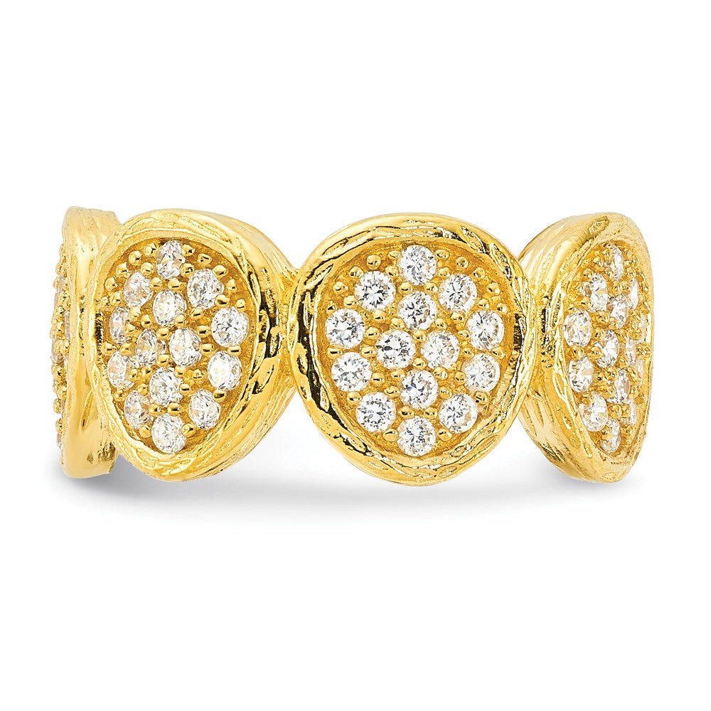 Sterlingsilber Vergoldet Zirkonia Ovals Ring
