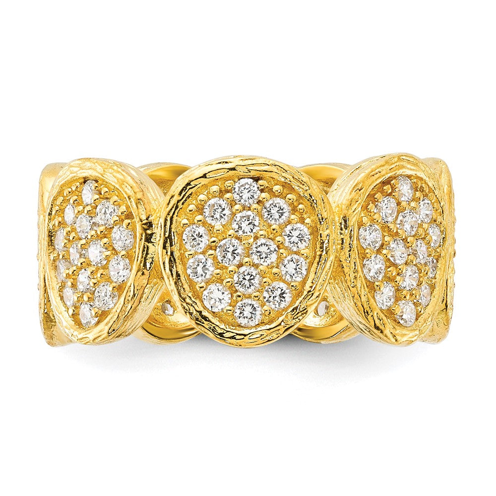 Sterlingsilber Vergoldet Zirkonia Ovals Ring