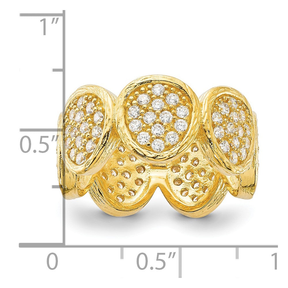 Sterlingsilber Vergoldet Zirkonia Ovals Ring