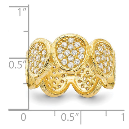 Sterlingsilber Vergoldet Zirkonia Ovals Ring