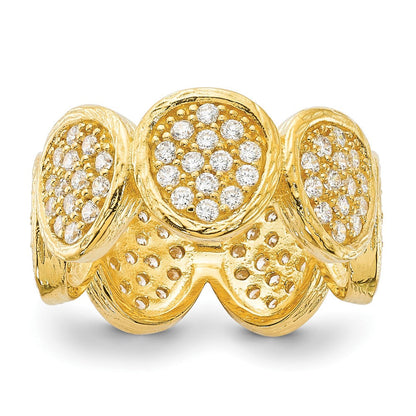 Sterlingsilber Vergoldet Zirkonia Ovals Ring
