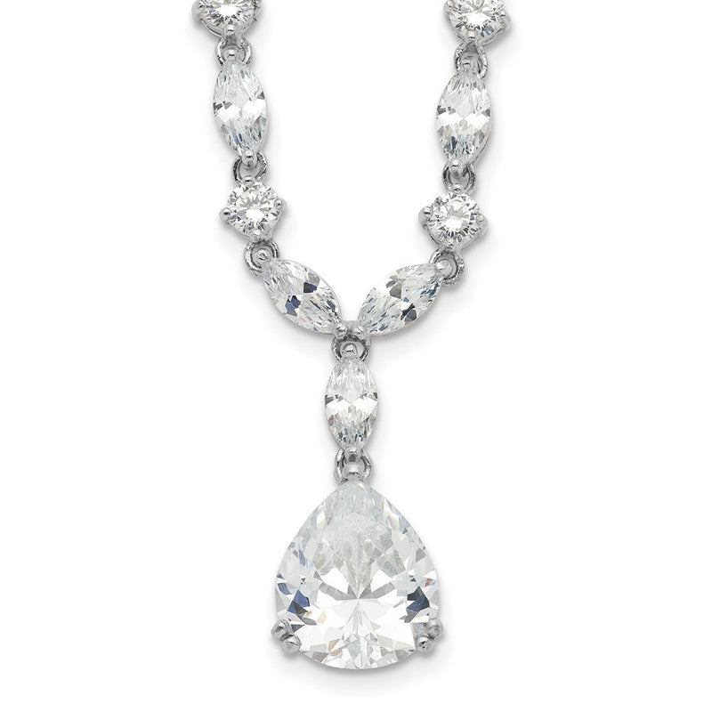 Sterlingsilber Cheryl M Rhodiniert Fantasie Marquise-cut & Brillant-cut Tropfen Zirkonia 17 Zoll Halskette