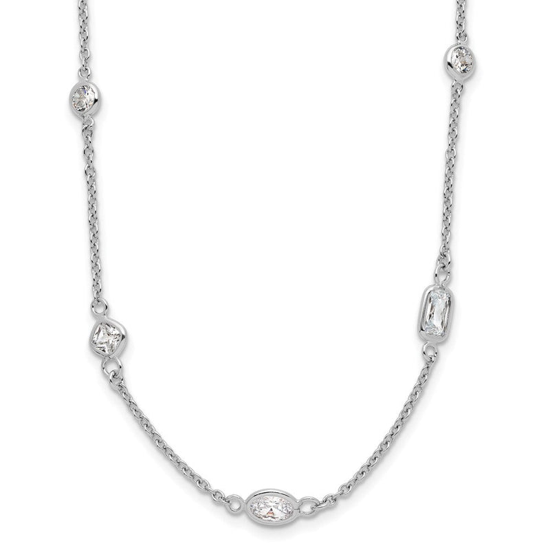 Sterlingsilber Cheryl M Rhodiniert Brillant-cut Zirkonia 26 Station 36.5 Zoll Halskette