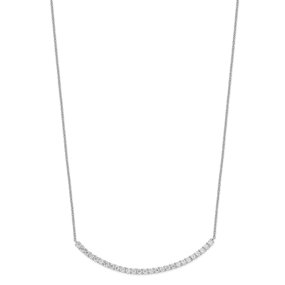 Sterlingsilber Cheryl M Rhodiniert Brillant-cut Zirkonia Gebogen Stab 18 Zoll Halskette