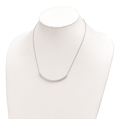 Sterlingsilber Cheryl M Rhodiniert Brillant-cut Zirkonia Gebogen Stab 18 Zoll Halskette