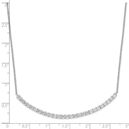 Sterlingsilber Cheryl M Rhodiniert Brillant-cut Zirkonia Gebogen Stab 18 Zoll Halskette