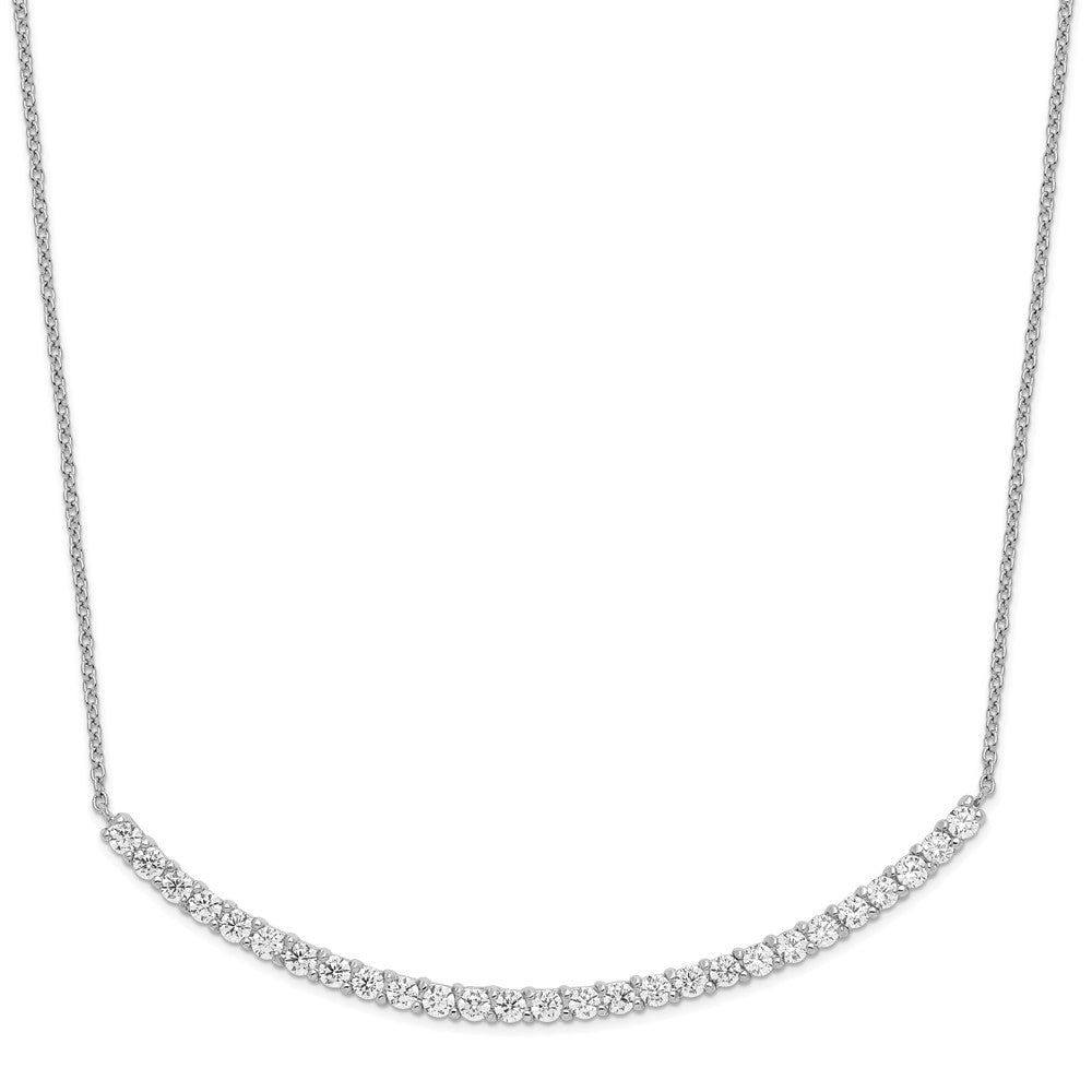 Sterlingsilber Cheryl M Rhodiniert Brillant-cut Zirkonia Gebogen Stab 18 Zoll Halskette