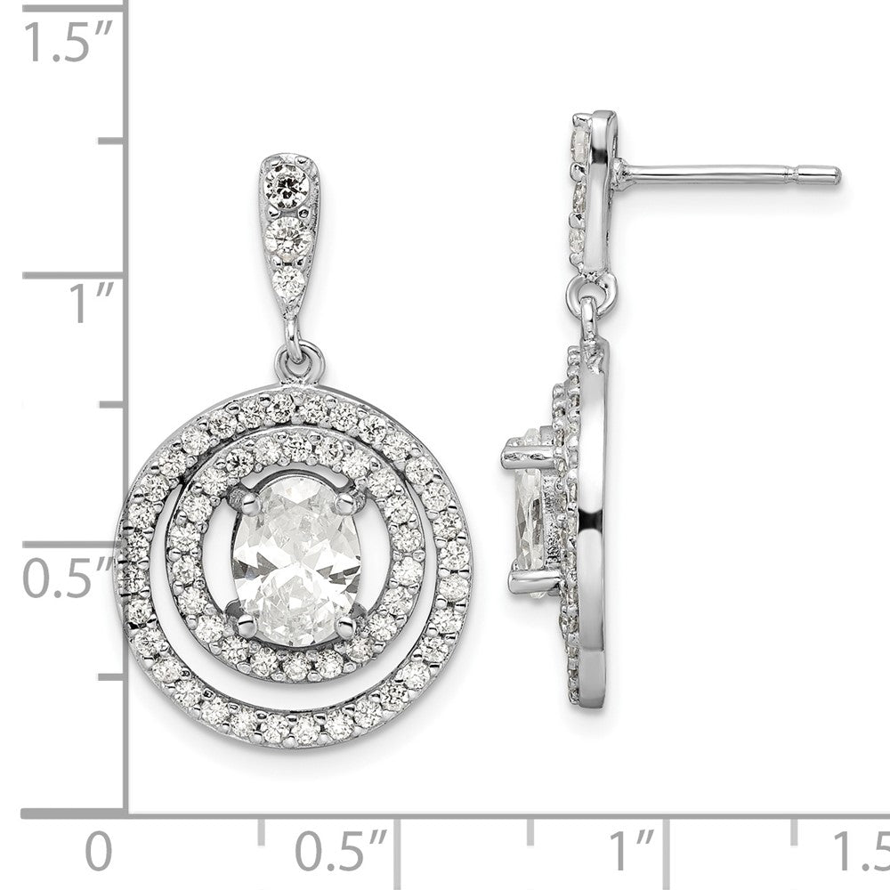 Sterlingsilber Kreis Zirkonia Hängend Ohrstecker