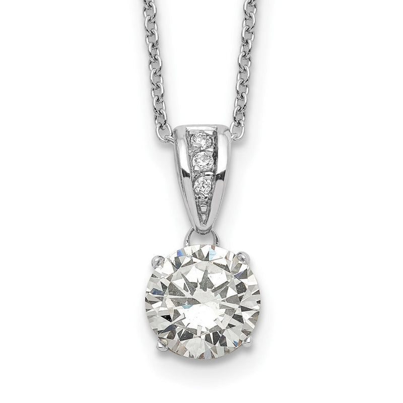 Sterlingsilber Cheryl M Rhodiniert mit Vergoldet Akzente Brillant-cut 8mm Zirkonia Xo Gallery 18 Zoll Halskette