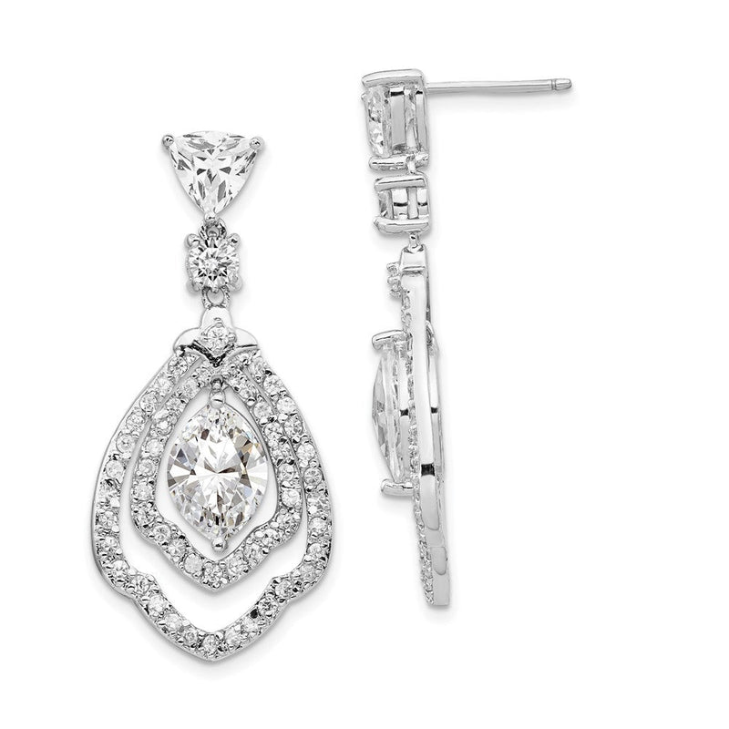 Sterlingsilber Cheryl M Rhodiniert Brillant-cut Zirkonia Fantasie Stecker Ohrhänger