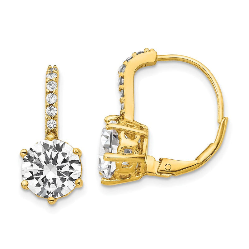 Ss/vergoldet Cheryl M Sterlingsilber Vergoldet Brillant-cut Zirkonia Ohrhänger mit Brisur