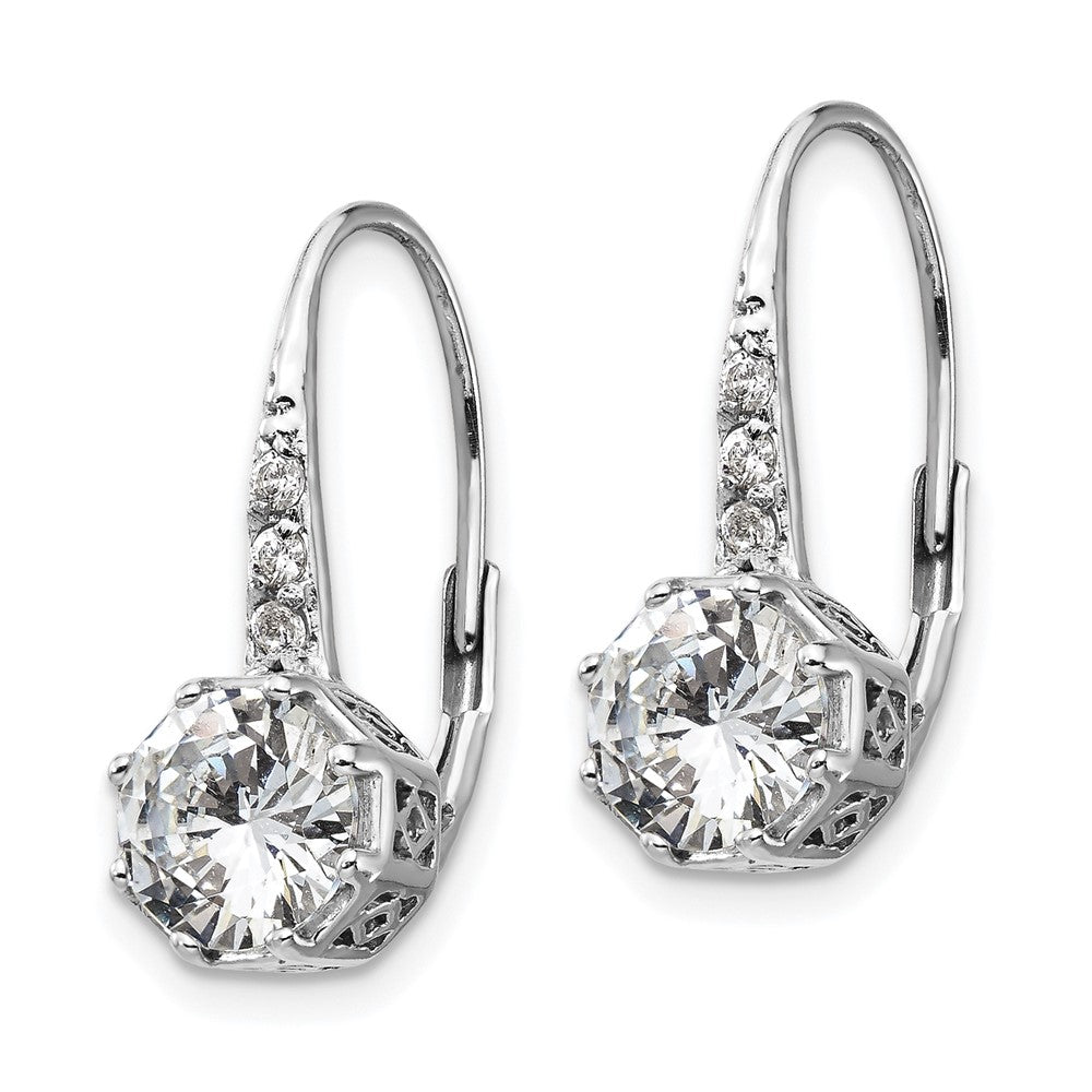 Sterlingsilber Cheryl M Rhodiniert Brillant-cut Zirkonia Ohrhänger mit Brisur