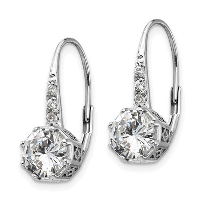 Sterlingsilber Cheryl M Rhodiniert Brillant-cut Zirkonia Ohrhänger mit Brisur