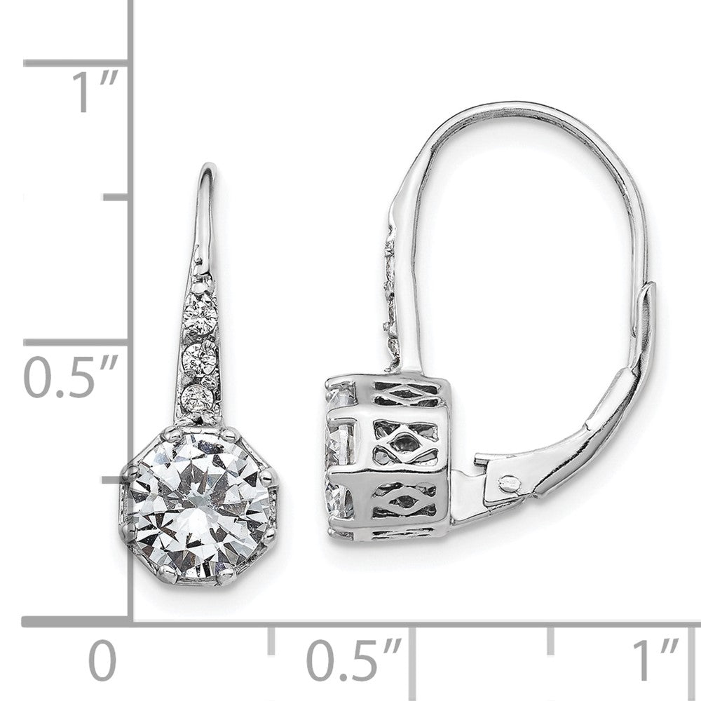Sterlingsilber Cheryl M Rhodiniert Brillant-cut Zirkonia Ohrhänger mit Brisur