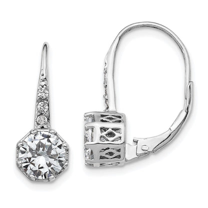 Sterlingsilber Cheryl M Rhodiniert Brillant-cut Zirkonia Ohrhänger mit Brisur