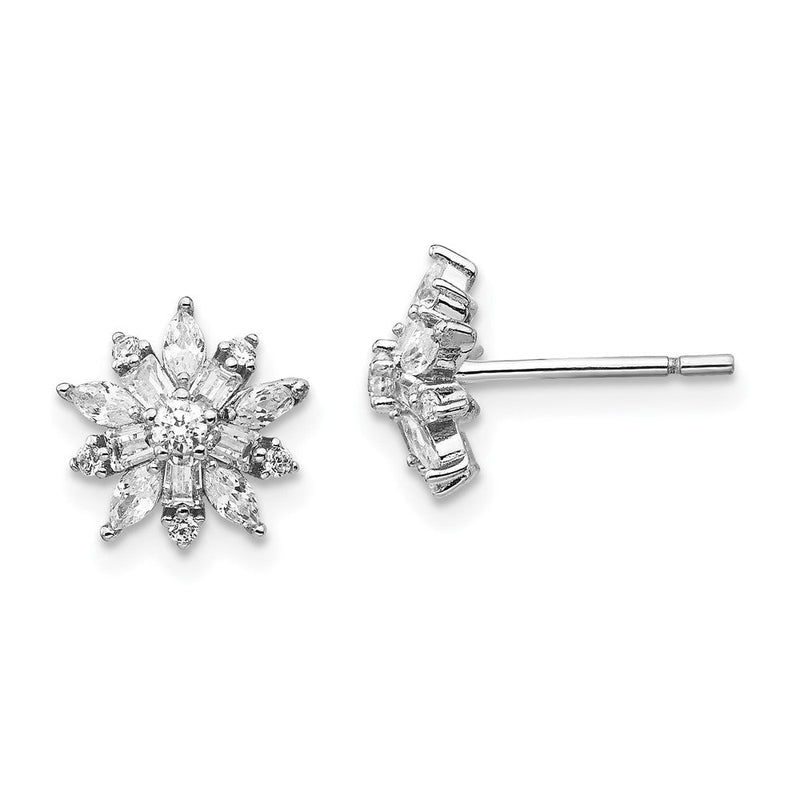 Sterlingsilber Cheryl M Rhodiniert Brillant-cut Marquise-cut und Baguette-cut Zirkonia Ohrstecker