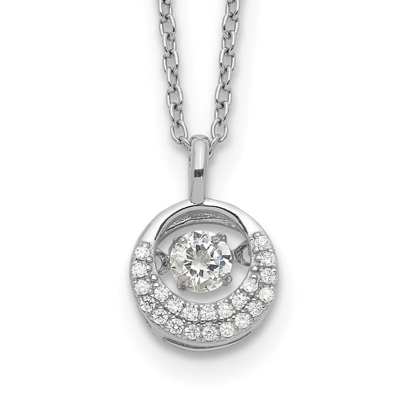 Sterlingsilber Cheryl M Rhodiniert Brillant-cut Lebhaft Zirkonia Kreis 18 Zoll Halskette
