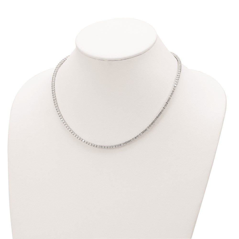 Sterlingsilber Cheryl M Rhodiniert Brillant-cut Zirkonia 18 Zoll Halskette