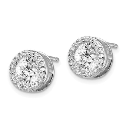 Sterlingsilber Cheryl M Rhodiniert Brillant-cut Zirkonia Heiligenschein Ohrstecker