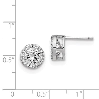 Sterlingsilber Cheryl M Rhodiniert Brillant-cut Zirkonia Heiligenschein Ohrstecker