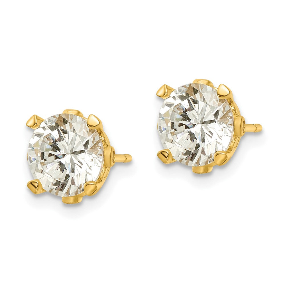 Sterlingsilber Cheryl M Vergoldet Brillant-cut Zirkonia Ohrstecker
