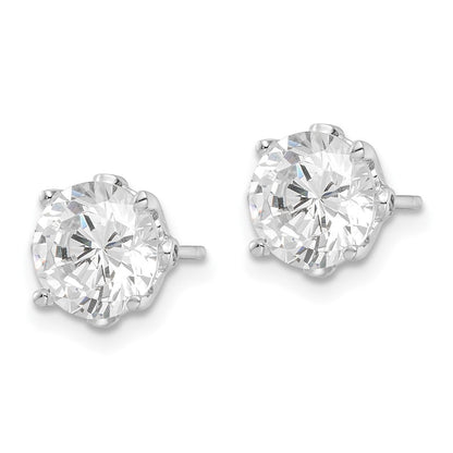 Sterlingsilber Cheryl M Rhodiniert Brillant-cut Zirkonia Ohrstecker