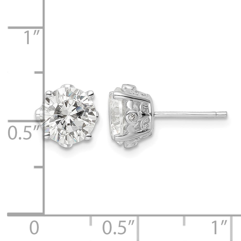 Sterlingsilber Cheryl M Rhodiniert Brillant-cut Zirkonia Ohrstecker