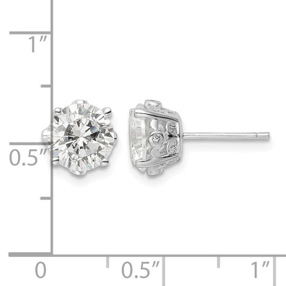 Sterlingsilber Cheryl M Rhodiniert Brillant-cut Zirkonia Ohrstecker