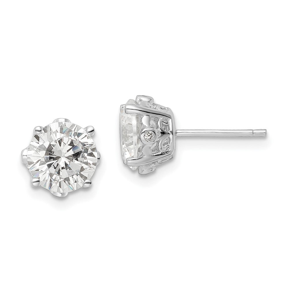 Sterlingsilber Cheryl M Rhodiniert Brillant-cut Zirkonia Ohrstecker