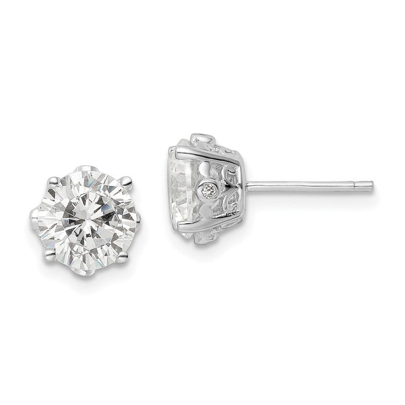 Sterlingsilber Cheryl M Rhodiniert Brillant-cut Zirkonia Ohrstecker