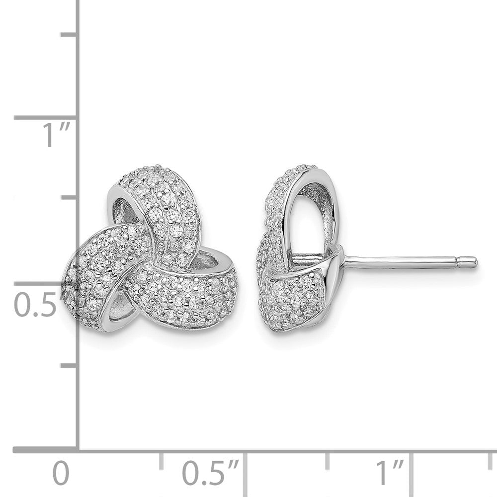 Sterlingsilber Cheryl M Rhodiniert Brillant-cut Pavé Zirkonia Liebe Knoten Ohrstecker