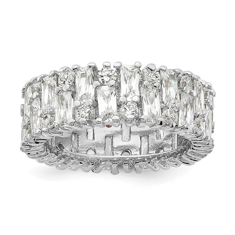 Sterlingsilber Cheryl M Rhodiniert Fantasie Baguette-cut und Brillant-cut Zirkonia Ring