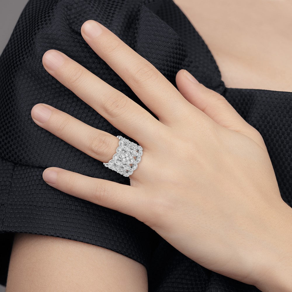 Sterlingsilber Cheryl M Rhodiniert Brillant-cut Zirkonia Multi-stone Ring