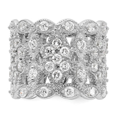 Sterlingsilber Cheryl M Rhodiniert Brillant-cut Zirkonia Multi-stone Ring