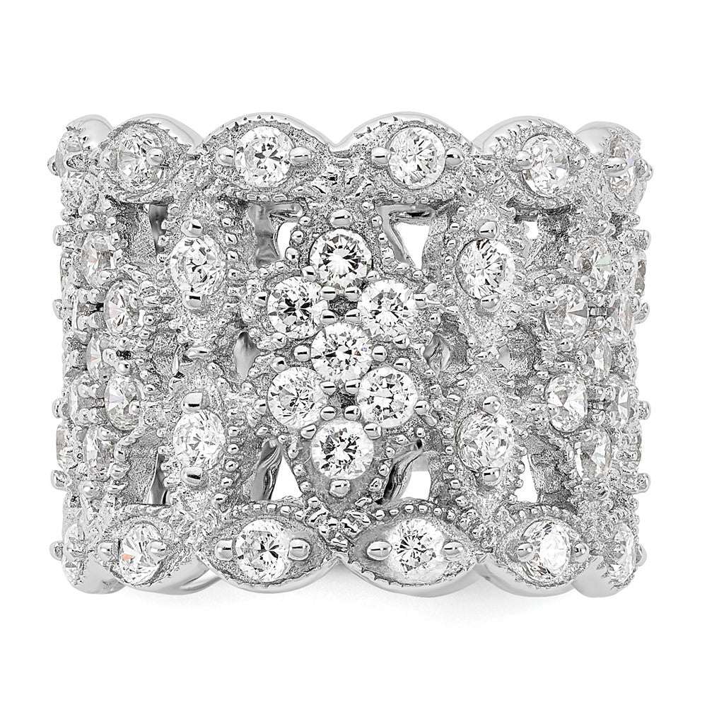 Sterlingsilber Cheryl M Rhodiniert Brillant-cut Zirkonia Multi-stone Ring