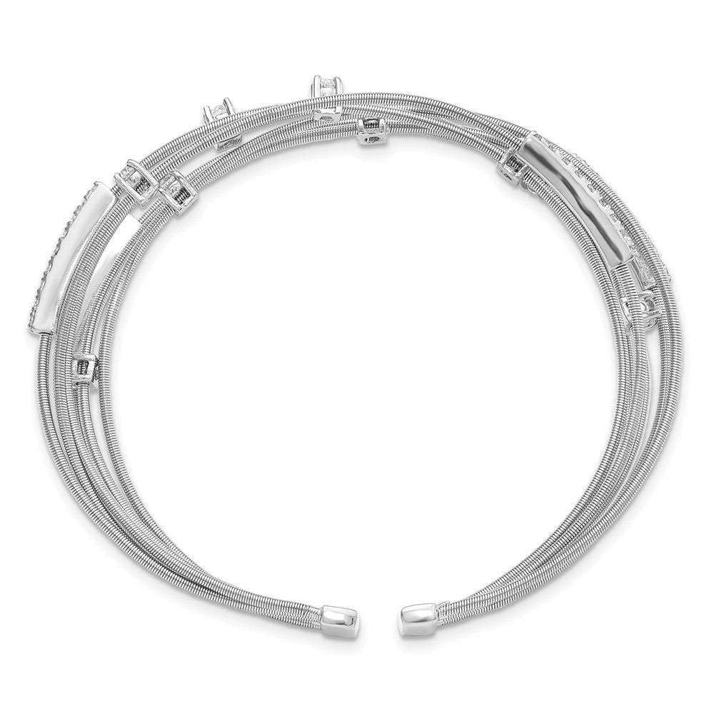 Sterlingsilber Cheryl M Rhodiniert Brillant-cut Zirkonia Flexibel Armreif