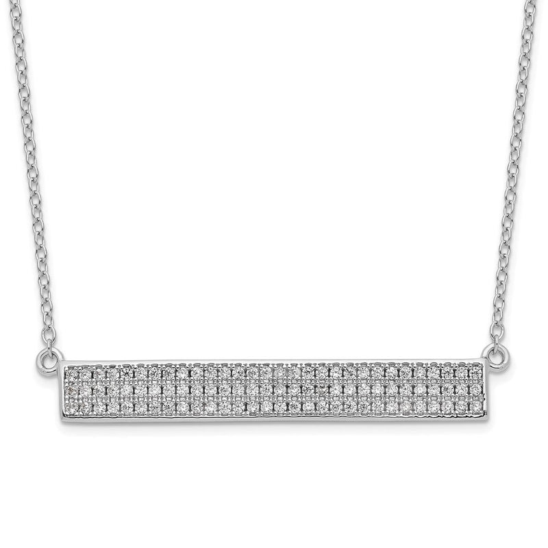 Sterlingsilber Cheryl M Rhodiniert Brillant-cut Zirkonia Stab 17.5 Zoll Halskette mit 1.5 Verlängerung
