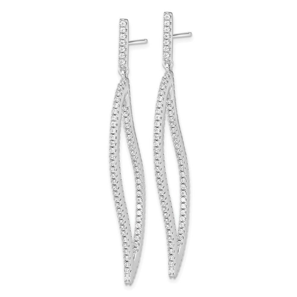 Sterlingsilber Cheryl M Rhodiniert Brillant-cut Zirkonia in und Außen Geometric Stecker Ohrhänger