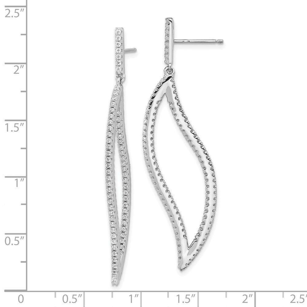 Sterlingsilber Cheryl M Rhodiniert Brillant-cut Zirkonia in und Außen Geometric Stecker Ohrhänger