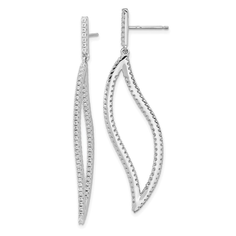 Sterlingsilber Cheryl M Rhodiniert Brillant-cut Zirkonia in und Außen Geometric Stecker Ohrhänger