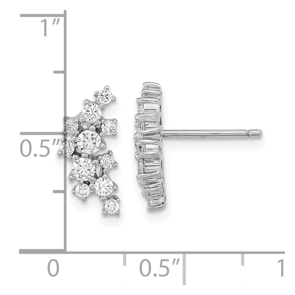 Sterlingsilber Cheryl M Rhodiniert Brillant-cut Zirkonia Cluster Stecker Ohrhänger